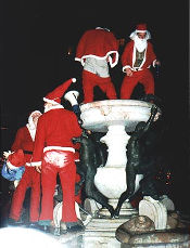 Santa on fountain